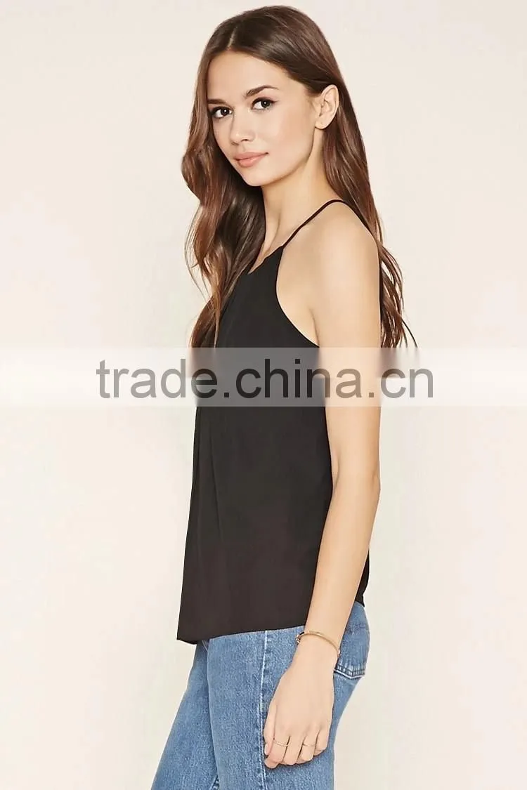 Black sexy saree blouse designs sleeveless lady blouse & tops