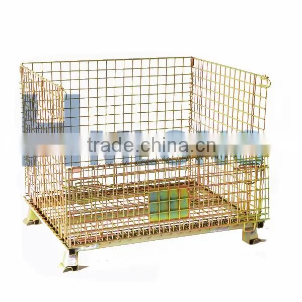 Warehouse stackable wire mesh storage container