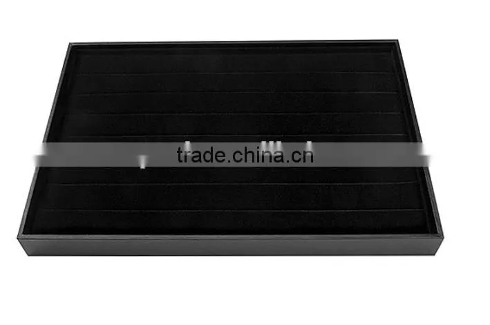 custom black jewelry ring display tray leather covered MDF frame promotion S1345