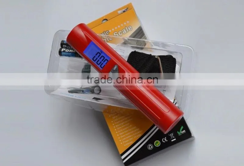 30 x 17mm Big Size LCD Screen 2 in One Fishing Or Travel LED Torch Luggage Scale