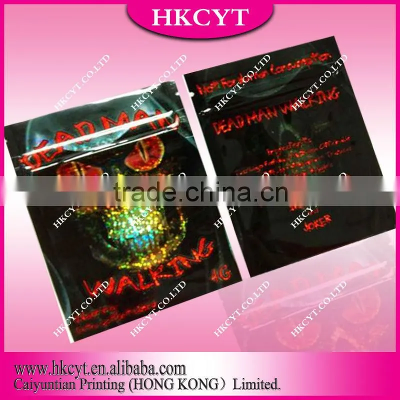 custom printed herbal incense zipper bags