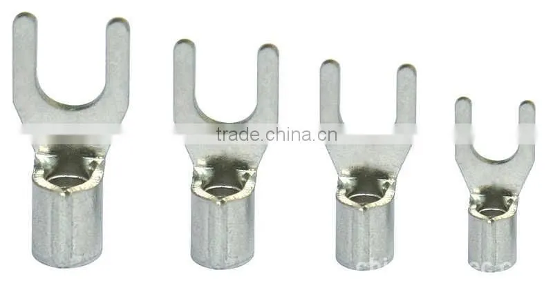 Non insulated fork terminal,terminal cable,tinned cable lug