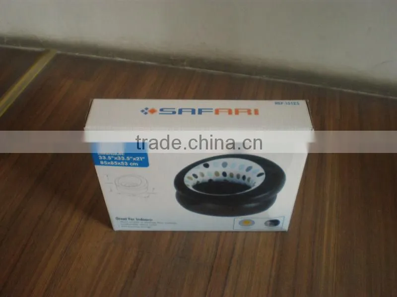 PVC inflatable flocked single sofa/inflatable round single flocking sofa