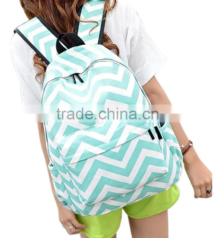 2016 Preppy Style Women Backpack Bags Double-Shoulder Sweet Stripe Canvas Travel Backpacks Schoolbag Backpacks For Teenage Girls