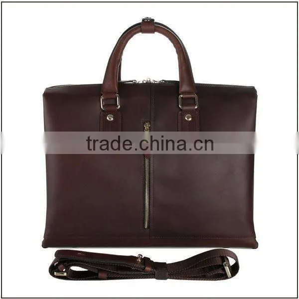 Custom high quality 17.5 inch crazy horse leather business laptop bag