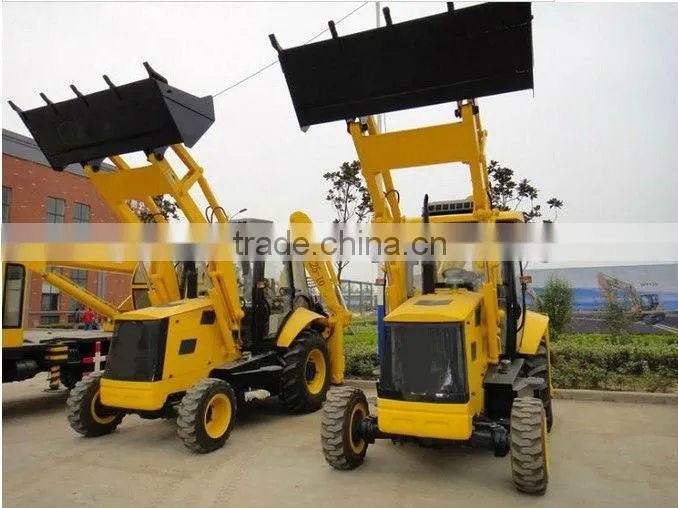 Backhoe loader with attachments CE,vertical legs