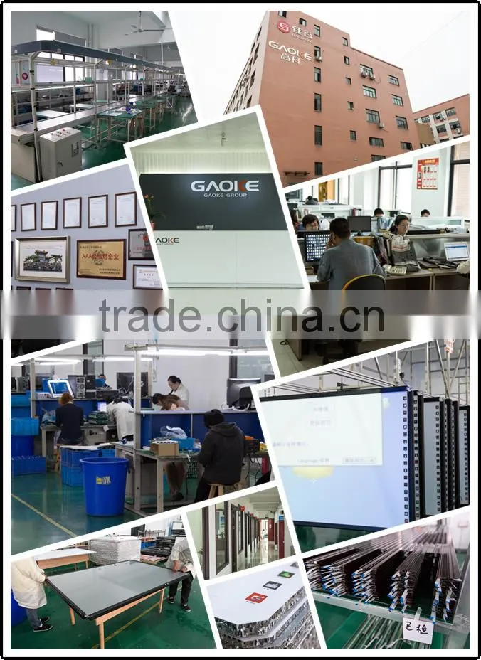 GAOKE all in one multimedia wall mounted device interactive whiteboard with built in Mini OPS 5mega visualizer and 2*15W speaker