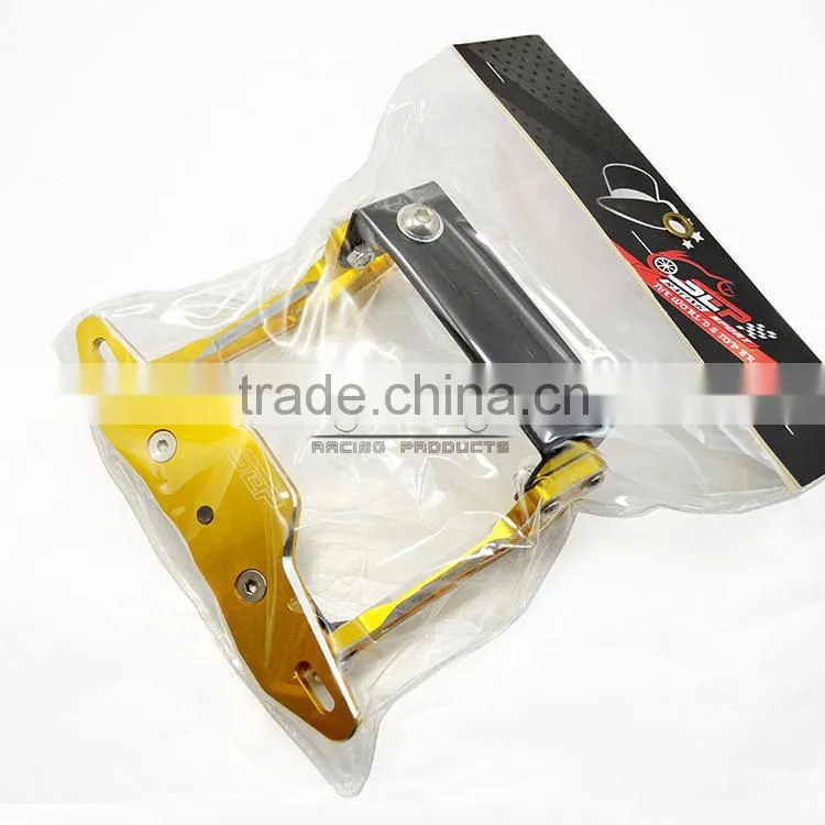BJ-LPL-030-GO High Quality Gold CNC Billet Aluminum Motorcycle Licence Plate Frame Bracket