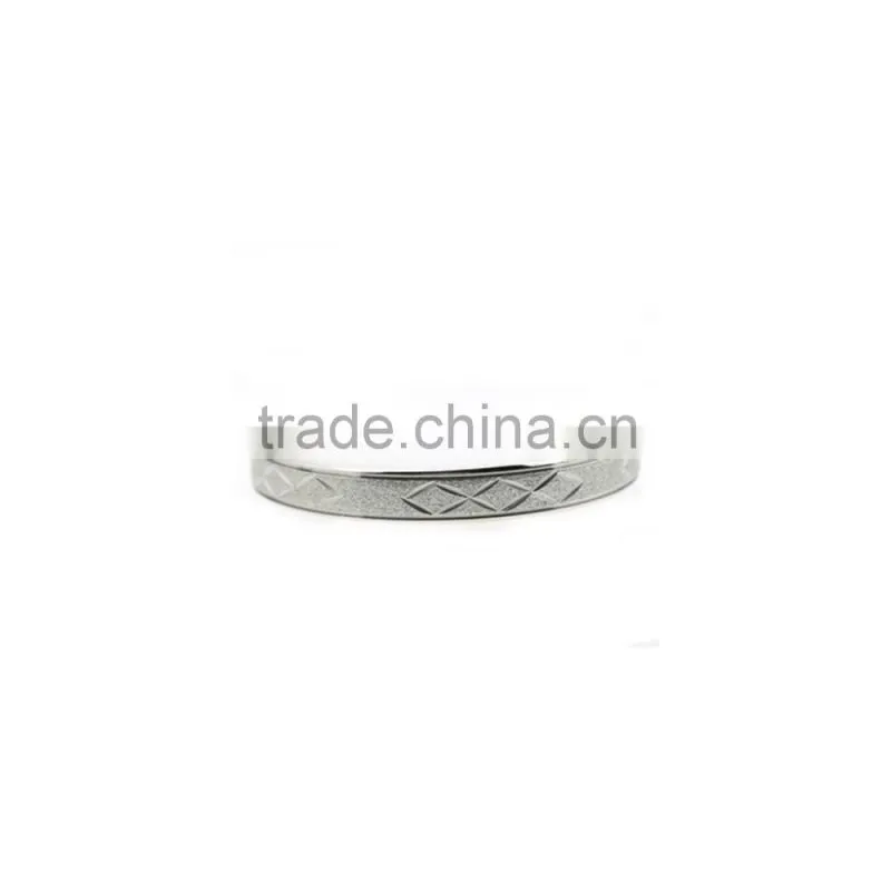 Stainless steel bangle wholesale plain engraved round bracelet