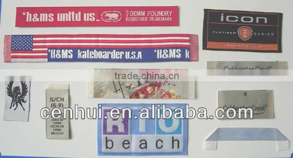 high quality custom woven mai label & size label for clothing