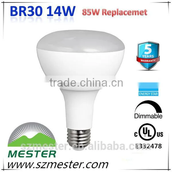 UL Energy Star E26 1050lm 120v 14w led br30 bulb ul