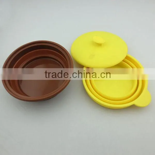 Folding silicone bowl exquisite silicone kids bowl customer logo silicone bowl many colors available factory direct wholesale