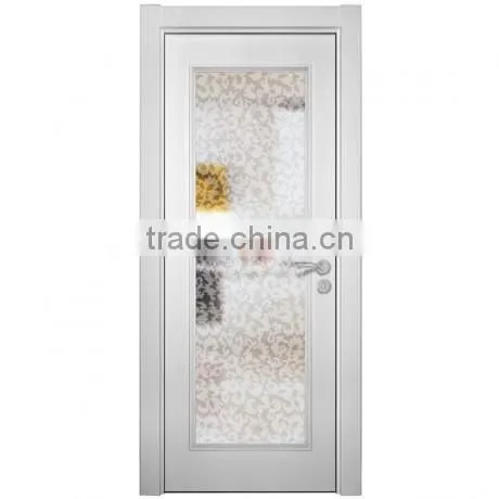 Matte Lacquer Wooden Doors Design Modern Flat Interior Glass Door
