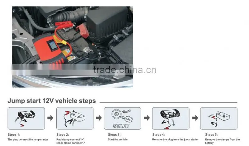 patented design big capacity 15000mAh shake-hands grip multi-function jump starter