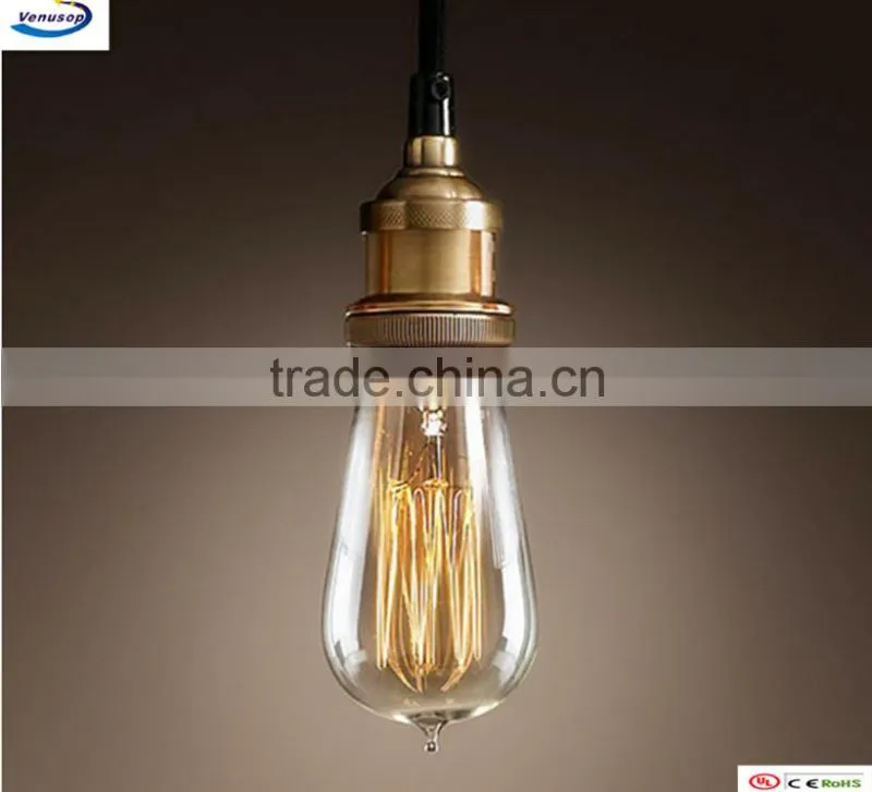incandescent bulbs light ST64 amber glass brass base