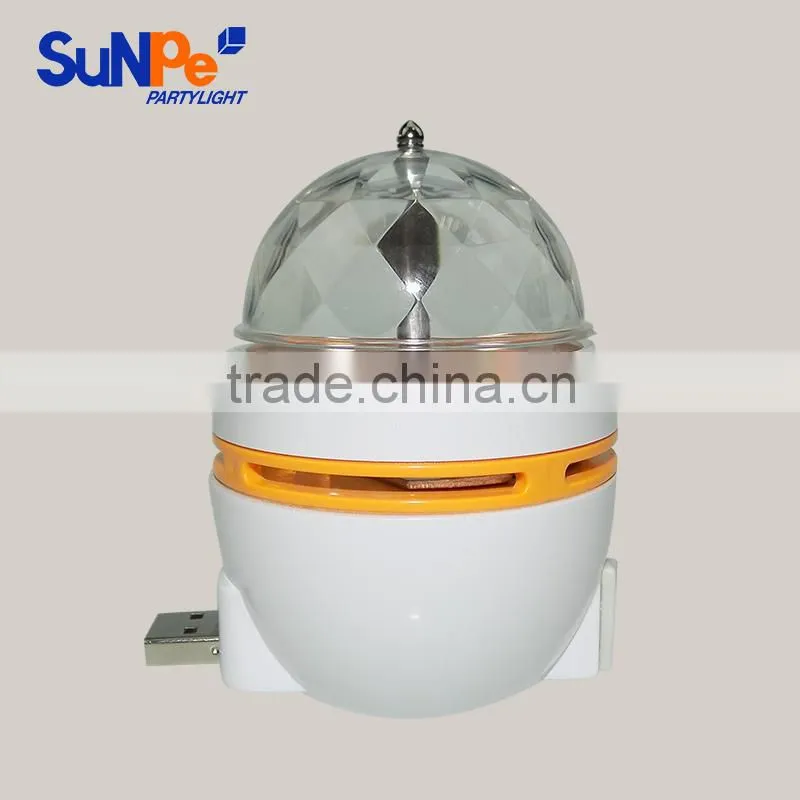 CE Approved Mini USB Plug Disco Ball Light LED Rotating Beacon Light