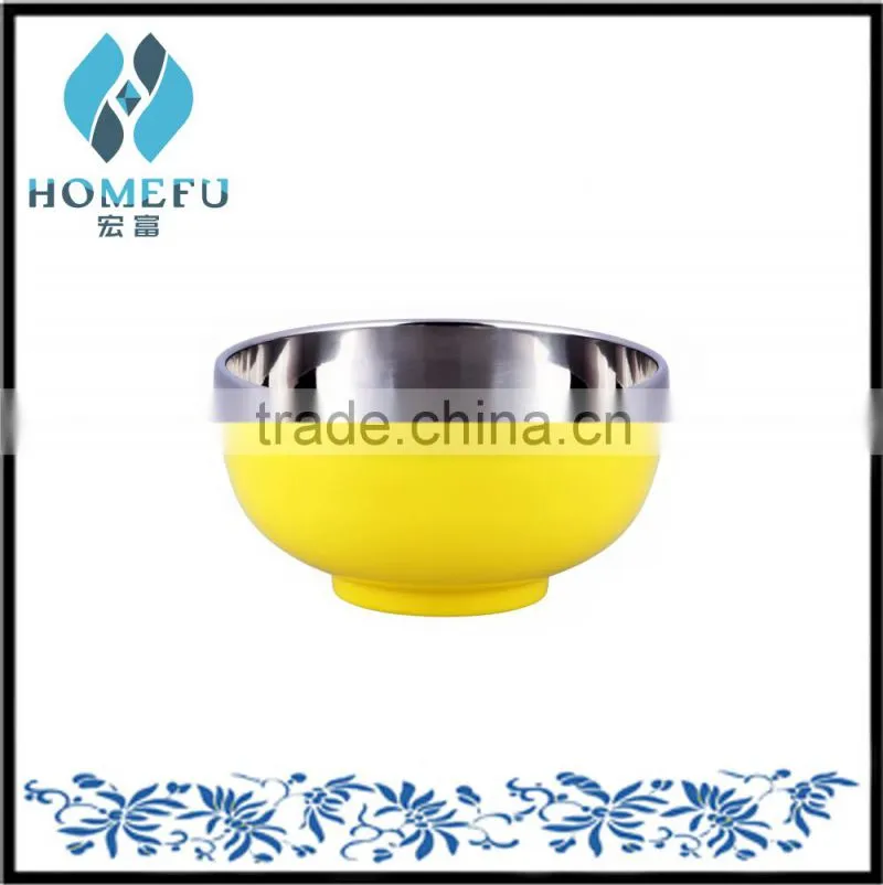 colorful wholesale double wall stainless steel soup bowl as seen tv