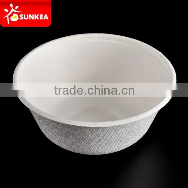 Biodegradable paper pulp bowls for food and soup