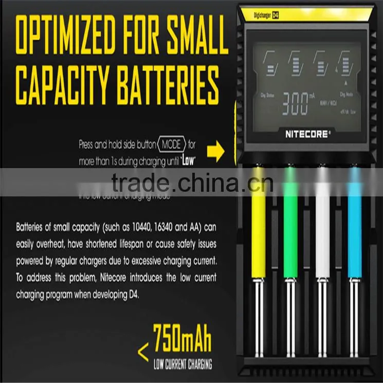 Hot seller Nitecore Charger i2 i4 d2 d4/diesel generator battery charger Nitecore D4 battery charger