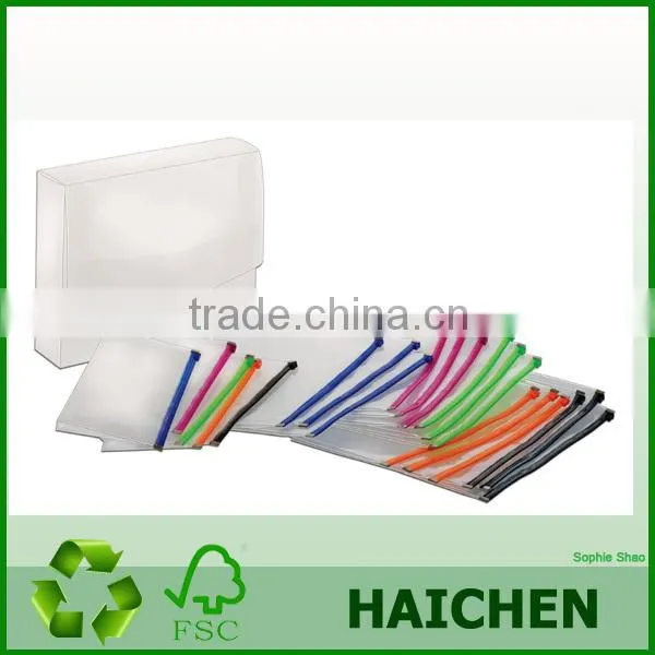 plastic pvc zip bag a4 file/a5 file/zip poly bag