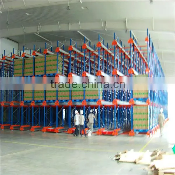 High density radio shuttle rack for food storage