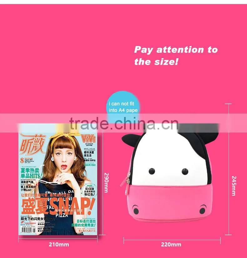 2016 New Kids Animal Cow Backpack Lightweight Kids Backpack Bag New Style School Bags