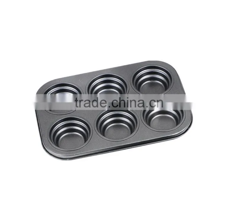 Carbon Steel Non-stick Cake Pans of Muffin Pan with 6 Cups