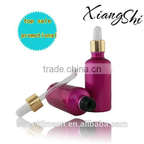 30ml pink painting bottles for essential oil with golden aluminum cap