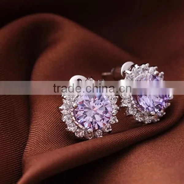 New hotsale jewelry crystal fashion earring silver earring designs