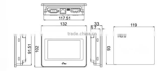 ET050 4.3 inch industrial touch screen for eview kinco