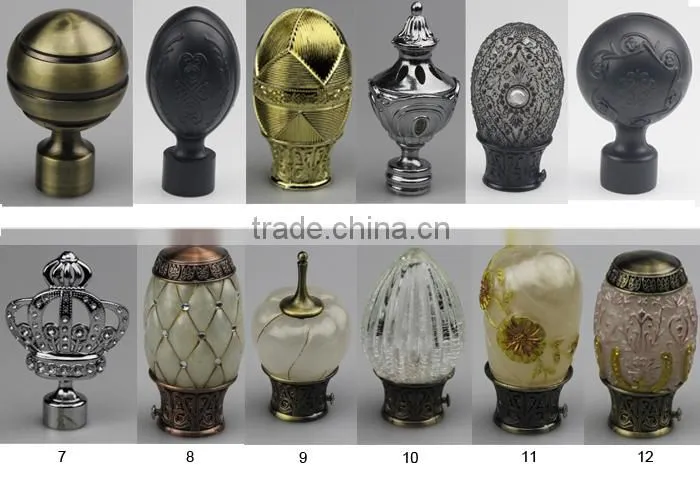 Fashion design plating iron double curtain rod for home decoration