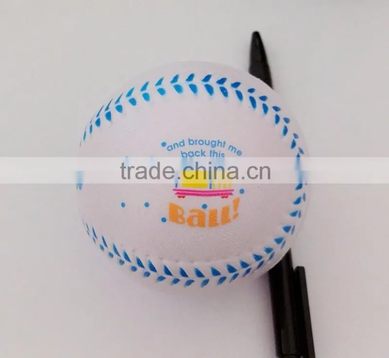 white blue pu stress baseballs