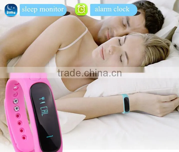 Newest smart wrist watch e02 smart wristband, led bluetooth bracelet wrist watch, smart wristband bracelet water resistant