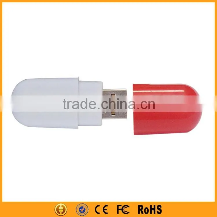 Plastic Pill Shape USB Flash Drive 8gb Capsule USB