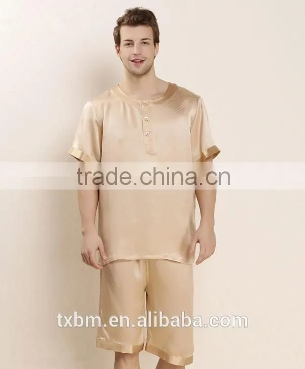 2016 the new 100% silk men pajama nightwear