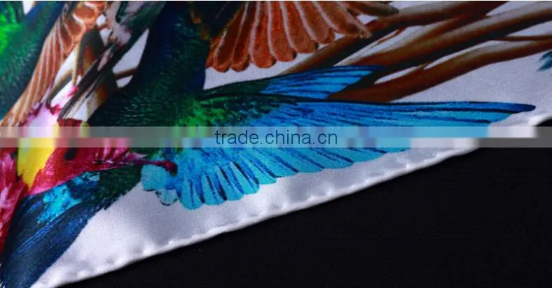 Coloeful design for 100% silk square scarf,16 mm, crepe