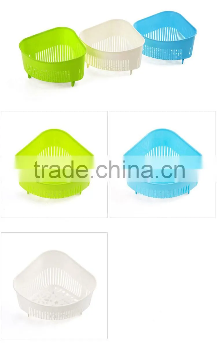 2015 colorful safe PP plastic drain basket rack collapsible colander strainer food rice fruit storage