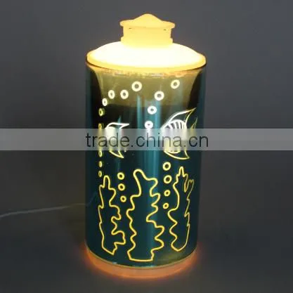 Fancy sea horse usb glass candle light aroma diffuser with clock