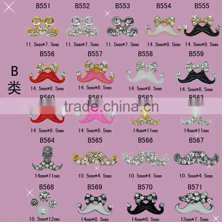 2016 fashion 3D nail art Tips decoration Alloy nail jewelry Glitter Rhinestone