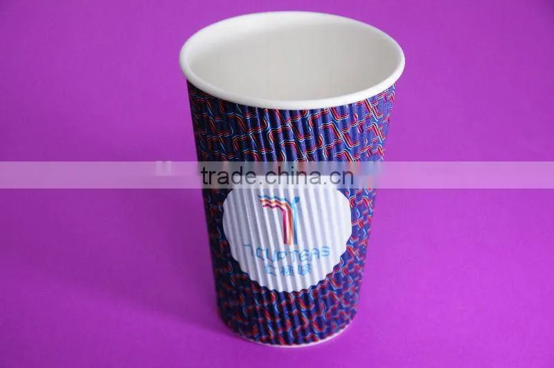 12oz take away ripple paper cups for fancy coffee with lid