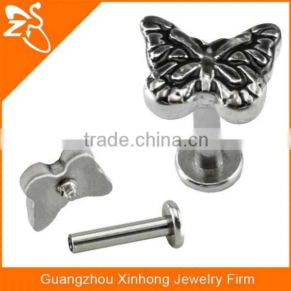 surgical steel custom butterfly labret studs labret piercing body jewelry
