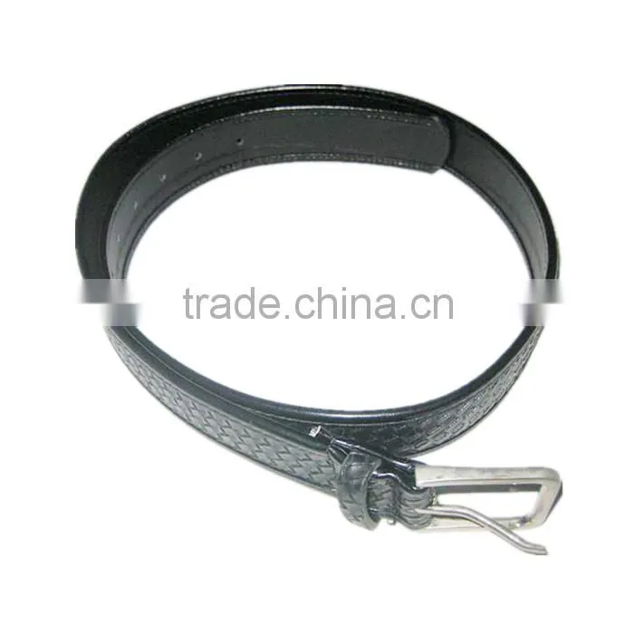 USA Black Basketweave Garrison Military Leather Police Belt