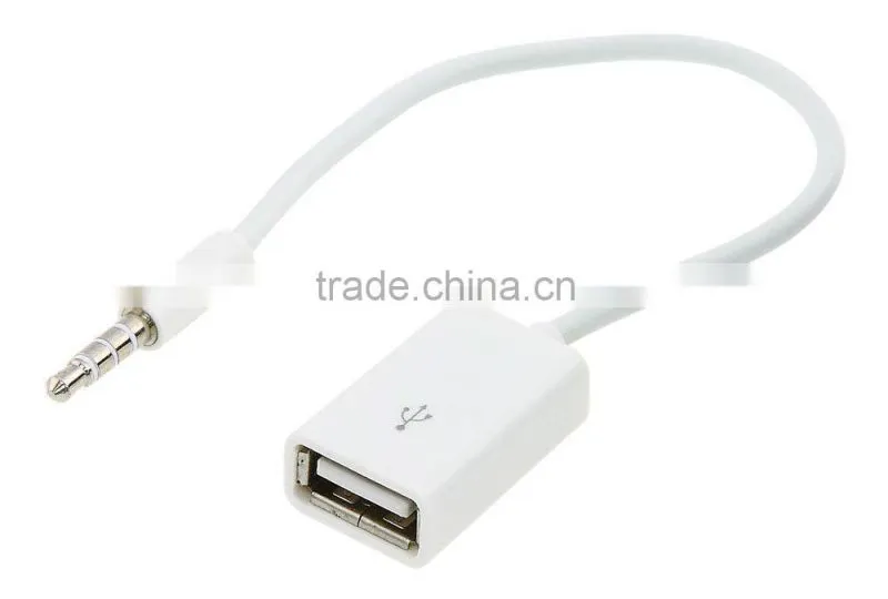8 inch Sync 3.5mm Male AUX Auxiliary Audio Plug Jack to USB Cord Converter Cable