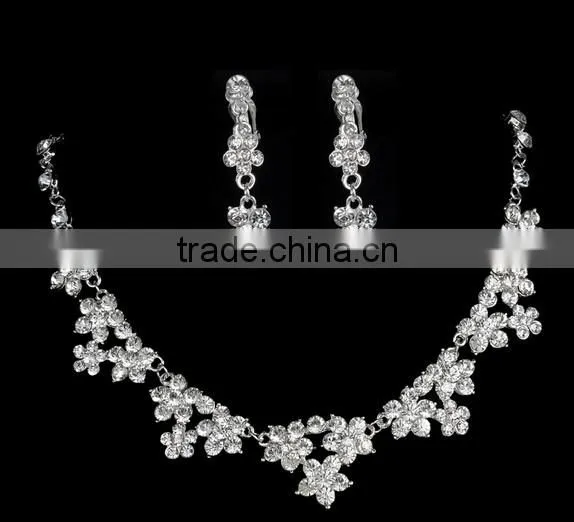 Crystal Wedding Bridal Accessories Crown,Necklace,Earring Set Handmade Jewelry