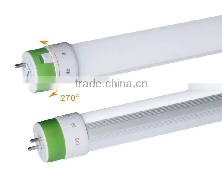 TUV SAA CE approved 3 years warranty High lumen SMD 2835 10w 20w 25w 30w optional 120-130LM/W 10w T8 led tube with Rotatable cap