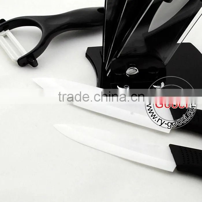 BLACK Handle WHITE BLADE Professional chefs and home cooks 3"+ 4"+ 5"+Peeler Kitchen Ceramic knife Set