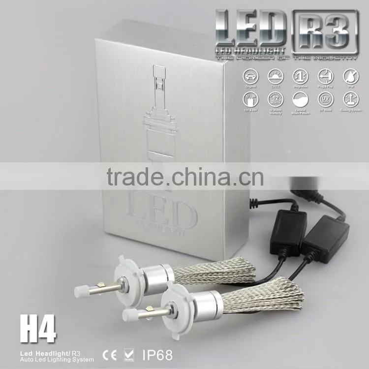New design auto parts H4 40W 4800LM R3 LED headlight for car
