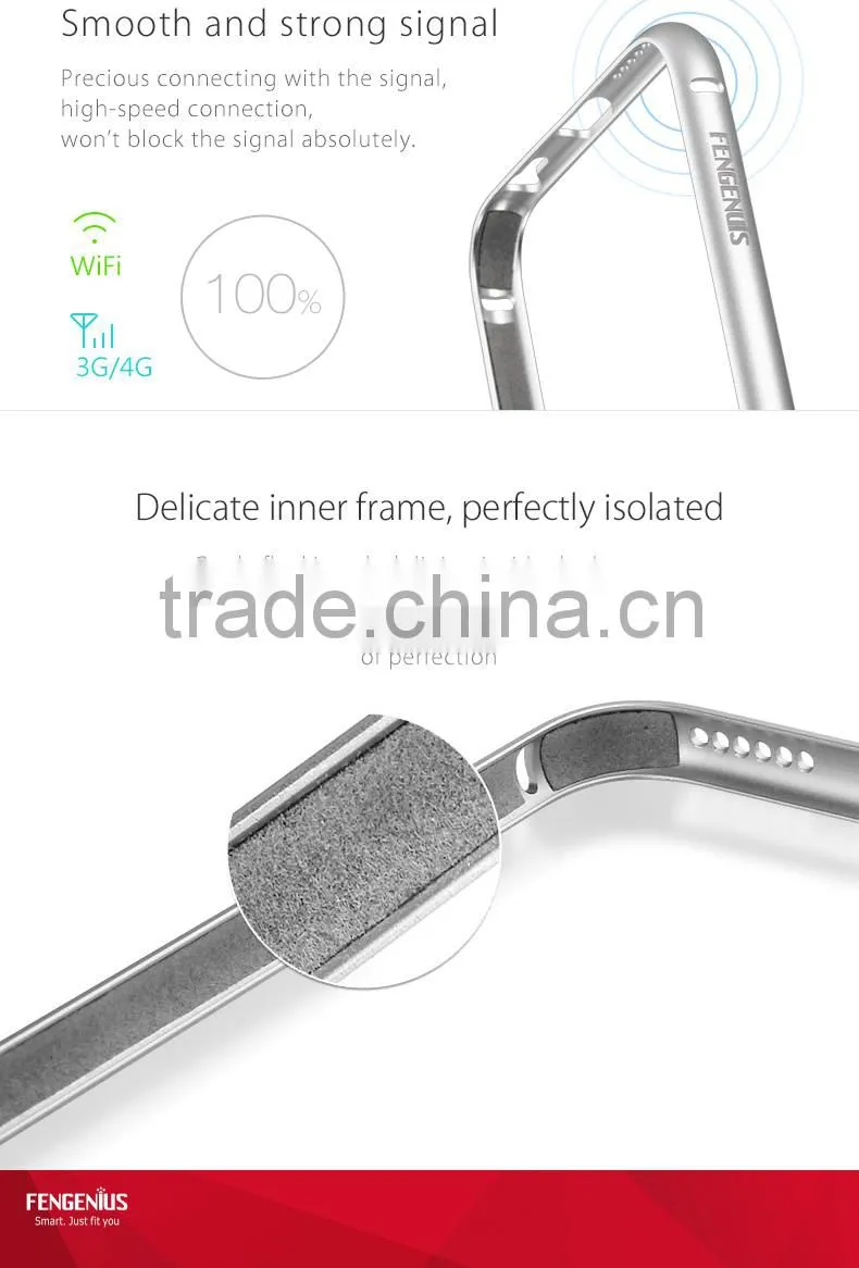 Ultra Thin Aluminum Metal Bumper Cover For iPhone 6, High Quality Hot Selling Universal Fashion Luxury Metal Aluminum Bumper