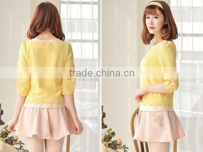 fashion ladies plain design t-shirt full sleeve