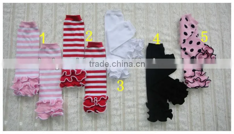 2013 new design Wholesale baby chevron print ruffle leg warmer